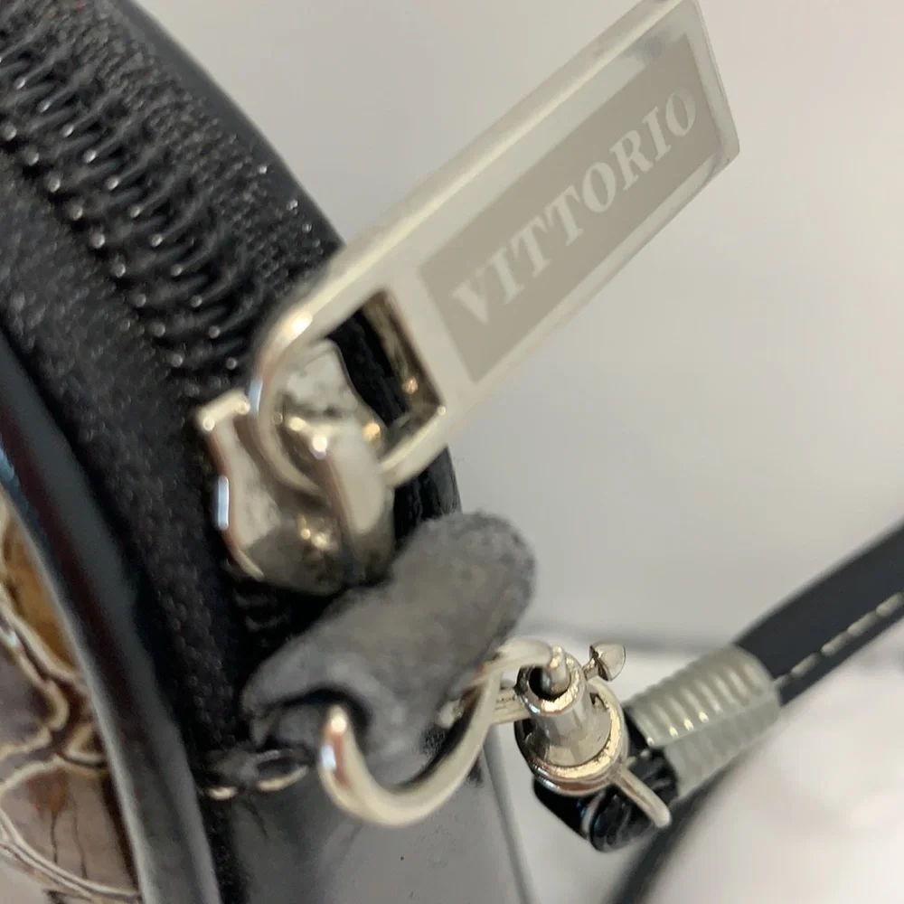 Vittorio Croc Embossed Vegan Leather Crossbody Bag